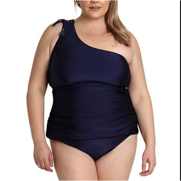 NWT LYSA SZ: 3X / 26W Navy 2 Piece Tankini - Picture 1 of 12